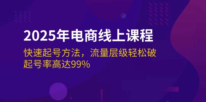 (14329期)2025年电商线上课程:快速起号方法,流量层级轻松破,起号率高达99%-中创资源网